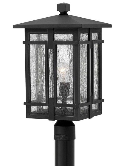 Tucker Outdoor Post Lantern in Museum Black.